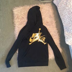 Air Jordan black and gold nike hoodie